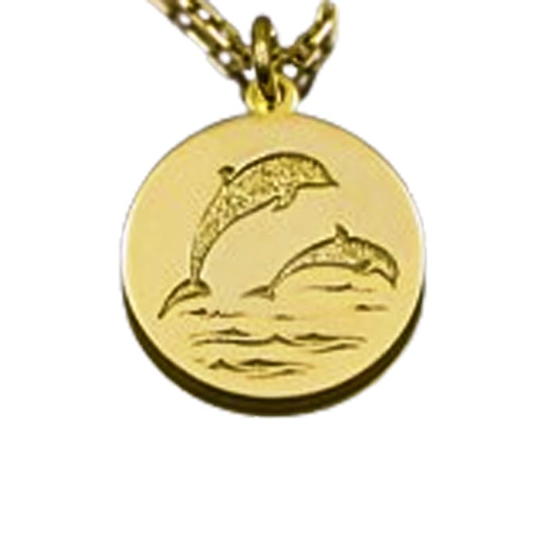 Pendentif dauphin gravé or et argent, le cadeau fait main idéal à offrir