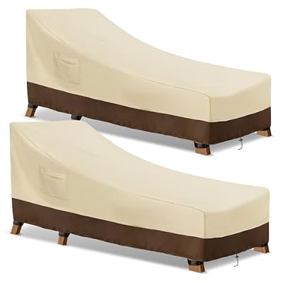 Patio Chaise Lounge Cover Waterproof Heavy Duty Outdoor Lounge Chair Cover UV Resistant Patio Furniture Chair Cover 2 Pack - 80L x 28W x 30H inch
