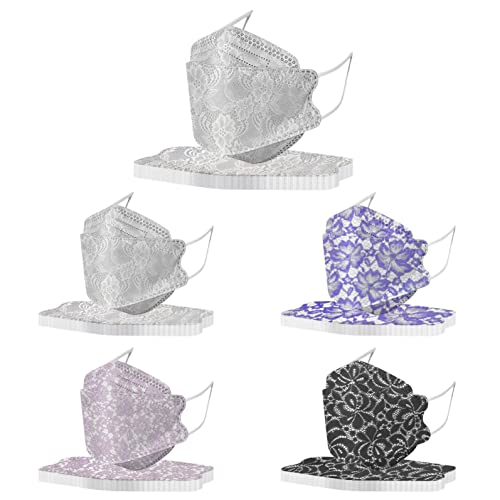 50 Pack Adult Christmas Disposable Certified Face_Mẵsk, 4 Layers Non-Woven Protective 3D Fish Type Face Covering for Women Men