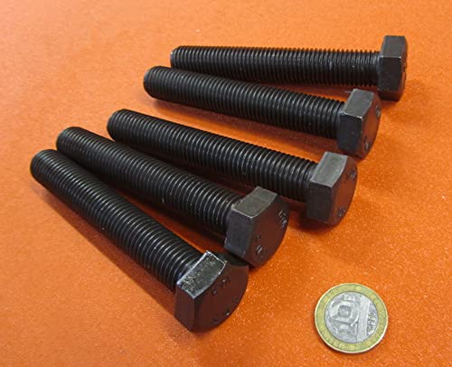 Class 10.9 Steel Hex Head Bolts FT M16 x 2 mm x 100 mm Long 5 pcs.