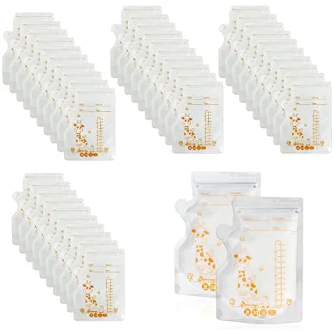 40 Pieces of pre-sterilized Storage Bag, Breast Milk Storage Bag, 250ml Milk Freezer Bag, Fresh-Keeping Bag with Scale, Double Zipper Sealing Cover