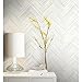York Wallcoverings PSW1287RL Beige Hermosa Herringbone Peel and Stick Wallpaper