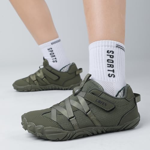 Image of UBFEN Girls Barefoot Shoes Zero Drop Wide Toe Box Kids Boys Sneakers