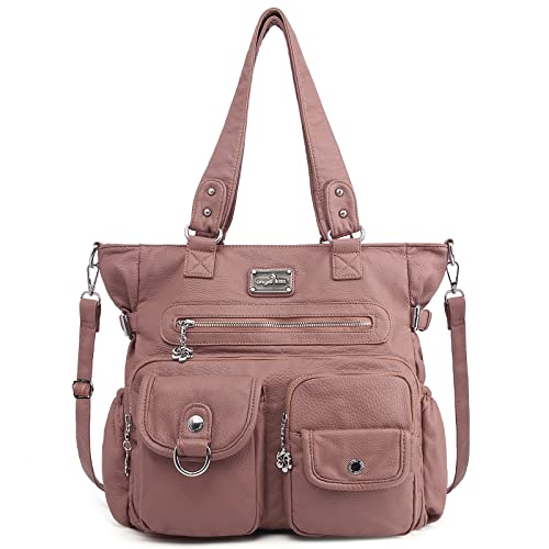 Image of Angelkiss Purses Handbags for Women PU Tote Satchel Bags for Women Pockets Shoulder Bags | PU