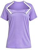Women's Chemo Shirts for Port Access Chemotherapy Post Shoulder Surgery Shirts Snap Off The Shoulder Shirt (US, Alpha, Large, Regular, Regular, Light Purple)