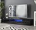 MMT DAIQ2000 - Mobile porta TV per TV 4k da 65 70 75 80 pollici, con luci LED, larghezza 200 cm, colore: Nero
