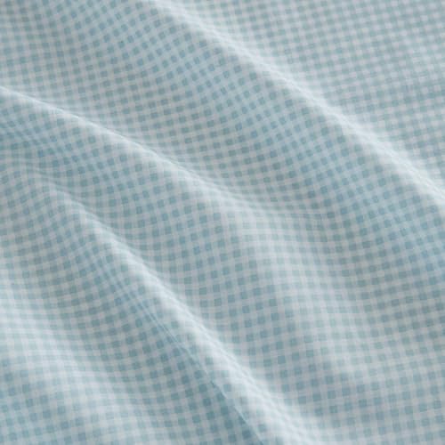 Image of Martha Stewart - Full Size Sheets Set, Crisp & Tailored Cooling Sheets w /a Naturally Smooth Cotton Percale Lightweight Feel - Bed Sheets with Matching Pillowcases & Fitted Sheet (Small Gingham Blue)