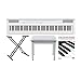 Yamaha P125WH White 88-note Weighted Action Digital Piano with Knox Stand, Piano Bench and Begginers Book & CD