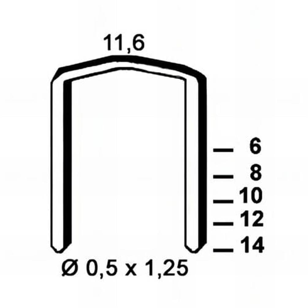 D-Work 5.000 grapas galvanizadas Pb-06-11.3x6x0.55x1.25 mm