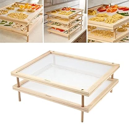 Baoblaze 2 Schichten stapelbarer Spaghetti-Trockner Dörrautomat Dehydration Mesh-Trocknungsnetz zum Trocknen von BlattBlattgemüse Fischfutter Obst Brot – Bild 7
