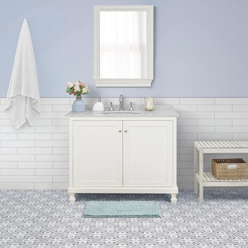 Tapis de salle de bain vert sauge pour baignoire et évier