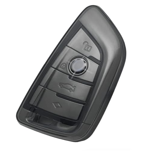 Image of JVCV Soft TPU Transparent Black Key Cover Compatible with BMW X1 X3 X5 X6 5 Series 6 Series 7 Series 4 Button Blade Smart Key | Anti-Scratch Slim Fit Case | Shockproof Protection (Transparent Black)