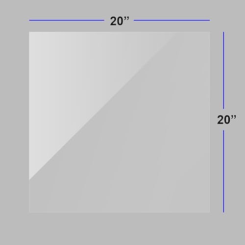 Miniatura 4 de Hoja de acrílico transparente de 20 x 20 pulgadas, panel cuadrado transparente de plexiglás de 18 pulgadas de grosor (0.118 in) para manualidades,