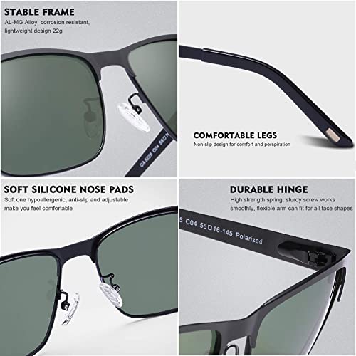 Miniatura 6 de Carfia Gafas De Sol Para Hombre Con Protección Uv Polarizadas De Espejo Para Conducir Senderismo Béisbol,Montura Cuadrada