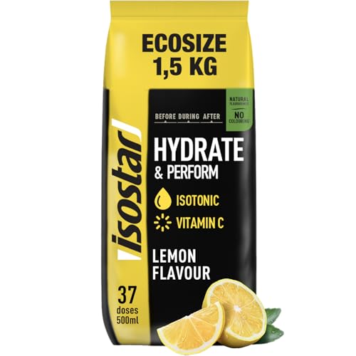 ISOSTAR – Hydrate & Perform Citron – Poudre Boisson Isotonique Sport – Boisson Énergétique Endurance avec Électrolytes, Vitamine C & B1 –...