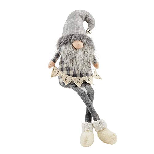 Mud Pie SM Gray Deluxe Dangle GNOME, Small