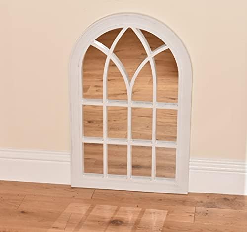 DEENZ White Rustic Window Soho Style Mirror Hallway Vanity Wall Elegant Vintage Style