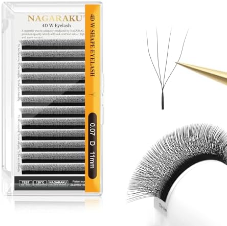 NAGARAKU W Eyelash Extension 4D Volume Premade 0.07mm D curl 11mm Faux Mink Matte Black Cluster Easy Fanning yy Eye Lashes