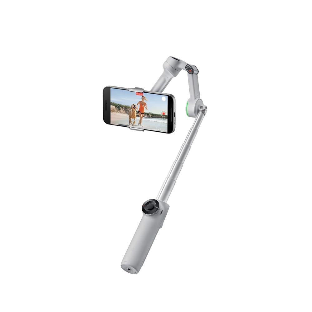 Insta360 Flow 2 PRO - Estabilizador de cardán para smartphone, seguimiento alimentado por IA, estabilización de 3 ejes, trípode integrado, portátil y plegable, creador de estabilizador de teléfono de