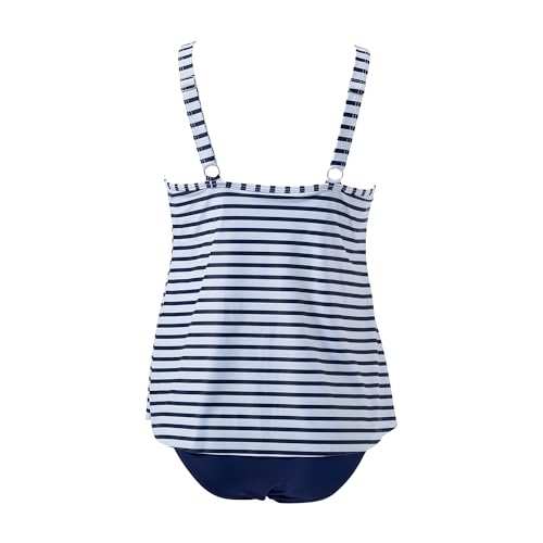 Image of SUUKSESS Women Tummy Control Tankini Bathing Suit Ruffle High Waisted Swimsuit
