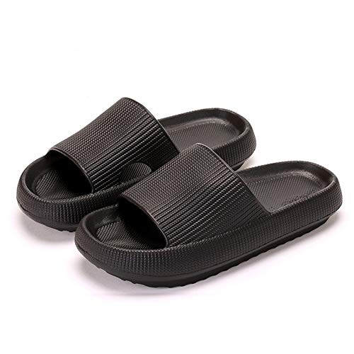Pillow Slides Slippers, Non-Slip Home Slippers Soft Thick Sole Open Toe Shower Slippers Sootheze Pillow Slides Shoes for Women and Men