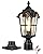 EDISHINE Dusk to Dawn Outdoor Post Light with Pier Mount Base, Black Roman Waterproof Pole Lantern Fixture, Water Ripple Glass Exterior Lamp Post Light for Driverway, Patio, Pathway