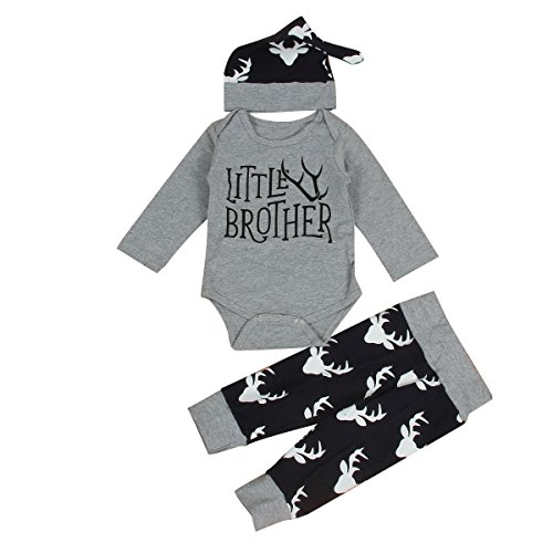 Pasgeboren Baby Boy Matching Outfits Big Brother Little Brother Herten Romper - Image 6