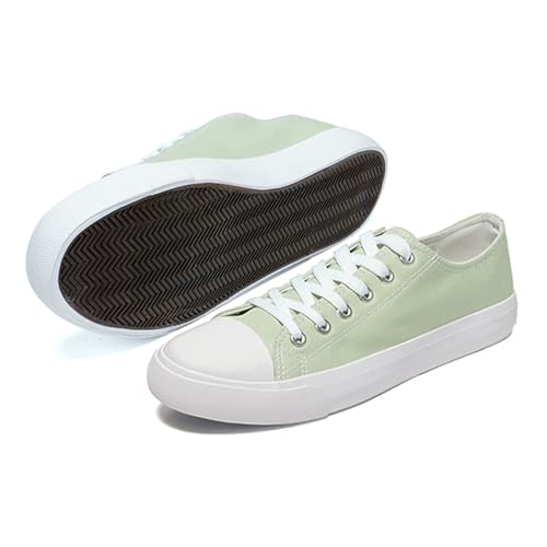 hello basics Canvas Shoes for Women Casual Low Top Mint Green Sneakers Fashion Womens Tennis Shoes, Mint, Size 8