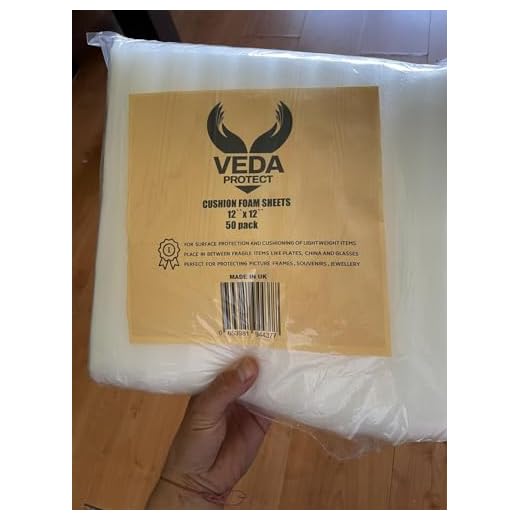 Lot de 50 feuilles de mousses pour emballer les plats, la porcelaine, protection pendant les déménagements 30,5 x 30,5 cm par Veda