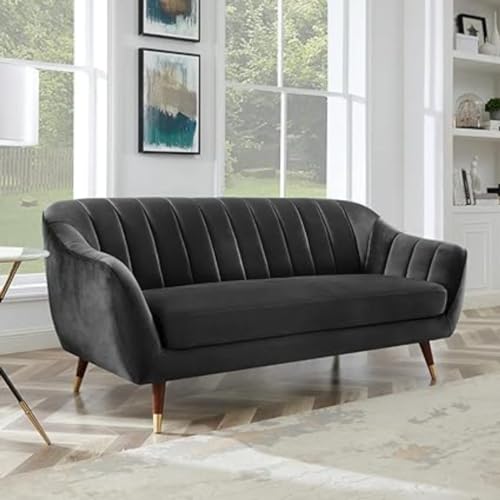 Image of 3 Seater Sofa Set with Two Cushions Perfect for Home Office Guests Living Room (Grey, 3 Seater)