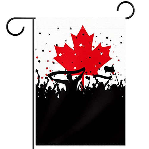 Drapeau de bienvenue du jardin canadien 30x45 cm en polyester double face