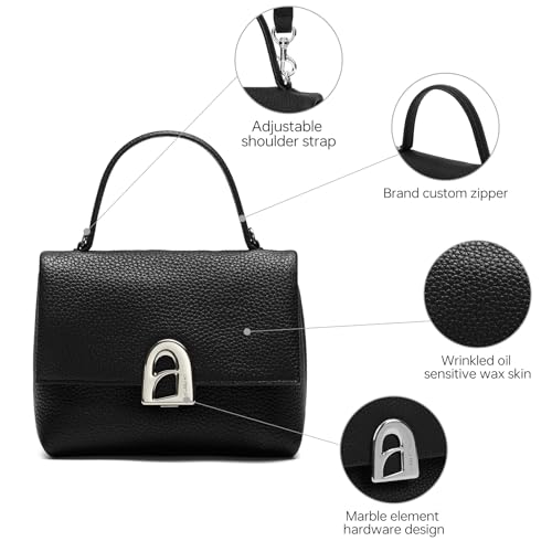 Image of LA FESTIN Small Top Handle Bags for Women Genuine Leather Shoulder Handbag