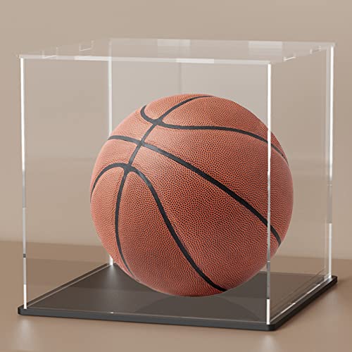 Acrylic Display Case, 11x11x11 Inch Cube Acrylic Boxes for Display, Clear Display Cases with Matte Black Base and Lid for Collectibles and Figures