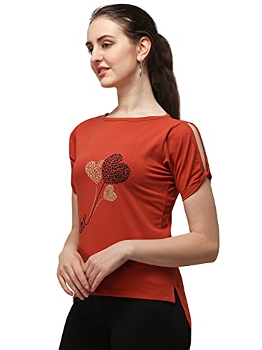 Image of DHRUVI TRENDZ Women's Regular Fit Tops | T Shirt for Women | Tops for Jeans for Women | Tops for Women | Western Tops for Women Stylish | T-Shirt for Women