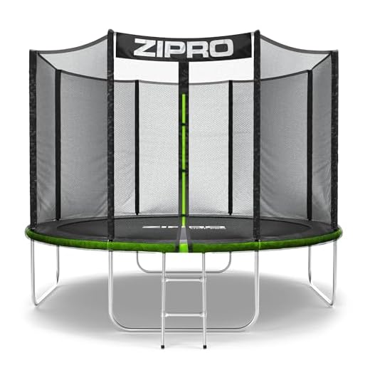 ZIPRO JumpPro Out Trampoline Extérieur, Trampoline de Jardin pour Enfants, avec Filet Extérieur, Résistant, Protection UV, Montage Facile, Charge 100-150 kg, Ø 183/252/312/374/435/496 cm