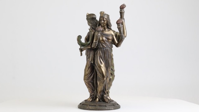 Estatua Griega Triple Diosa Hécate Acabado Bronce Grande miniatura 4