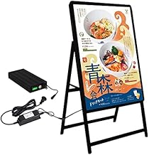 LED看板 A型パネル看板 充電式 A1 片面 W640*H1225 バッテリー付き (立て看板/スタンド看板/店舗用看板/屋外仕様/ポスター入れ替え式) LEDパネルグリップ式A型看板 bat-alp-a1s-bk