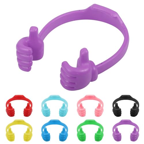 LucyPhy 8 Pack Thumbs up Cell Phone Holder Adjustable Silicone Tablet Stand Portable Desktop OK Stands Compatible with Smart Phones iPhone iPad Huawei(8 Colors)