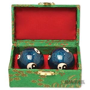 Chinese Cloisonne Balls - Yin & Yang Baoding Balls size 1-3/4