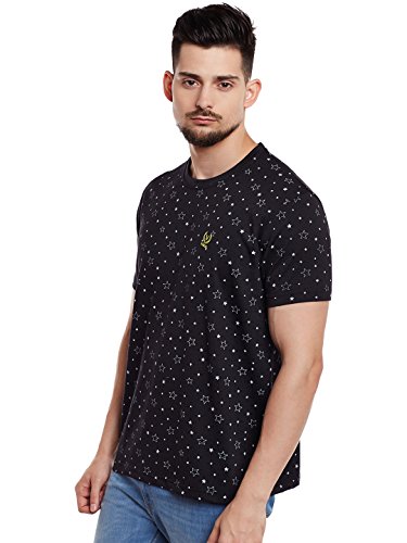Image of Mack Jonney Men's Classic Fit T-Shirts (TEE-Print-NO.1-01-BLK-L Black L)