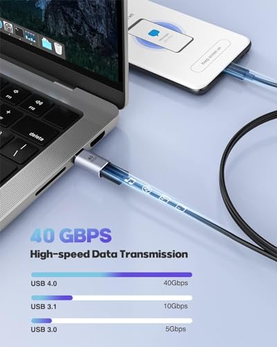 Image of Tobo Magnetic USB C Adapter 24 Pins with PD 100W Fast Charge USB 4 40Gbps 8K 60Hz for Thunderbolt 3 /4, MacBook Pro /Air /ROG Ally /Steam Deck /PS5 PSVR 2, Straight (TD-1105TC, Pack-of-2)