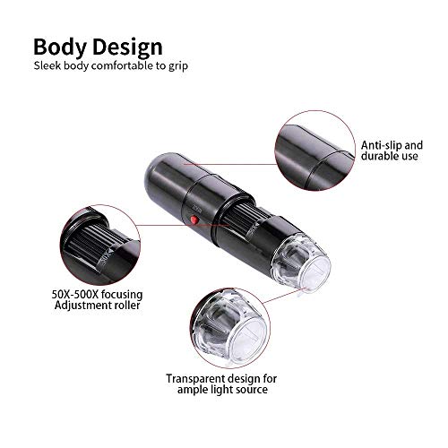 FHISD Vergrößerung Endoskop Digitalmikroskop Zoom HD-Mikroskop USB-Lupe 8 LED-Leuchten Monokularer Betrachtungskopf – Bild 5