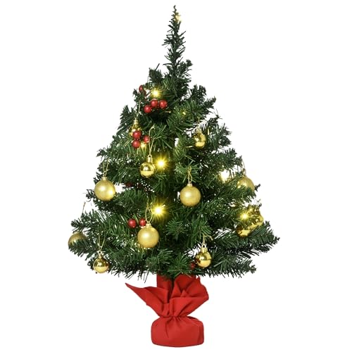 HOMCOM Mini Künstlicher Weihnachtsbaum 60 cm künstlich Tannenbaum...
