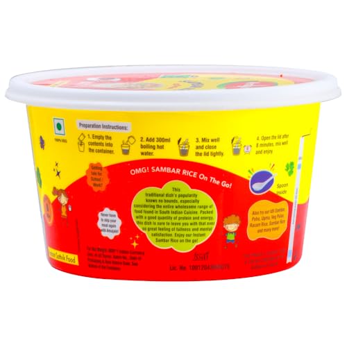 Amajain Instant Sattvik Healthy Sambar Rice, Ready-to-Eat, No Added Preservatives, No Added Flavours, Jain-Friendly, 70g (Pack of 3) - Image 3 thumbnail