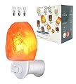 MAYMII·HOME Salt Night Light,Pink Himalayan Salt Lamp,Mini Carved Salt Crystal Night Light Wall Light with 3 Bulbs,Wall Plug,Bedroom Decoration and Lighting?Wall lamp, Night Light.