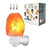 Salt night lightpink himalayan salt lampmini carved salt crystal night light wall light with 3 bulbswall plugbedroom decoration and lightingwall lamp night light  urban country home decor