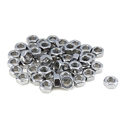 Sydien 50Pcs 304 Stainless Steel M8 x1.25mm Female Thread Hex Coarse Thread Hex Nuts