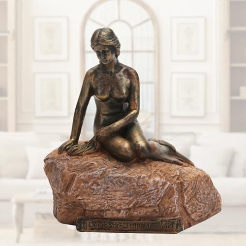 Estatua de sirena resinada estilo europeo 3D miniatura 7