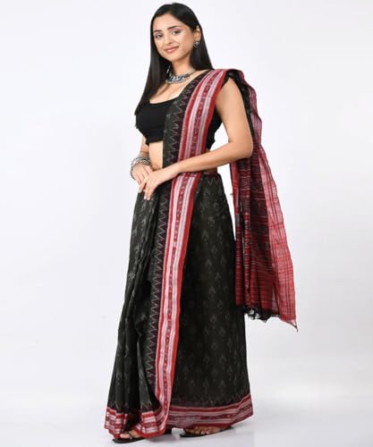 Image of Nuapatna Cotton Saree of Odisha Ikkat Orissa Traditional Handloom Sari | Bomkai | Pata | Nuapatana | sambalpuri saree | khandua patta sare | without Blouse S8