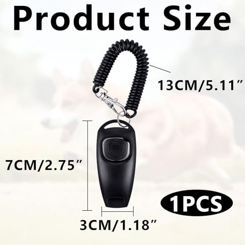 SOGHO Hundepfeife,Klicker Hund,Hundepfeife Rütter Rückruf,Pfeife Klicker Hundeklicker Set,Hundepfeife Mit Klicker Und Lanyard,2 IN 1 Funktionsdesign Für Hund,Katze,(Schwarz)